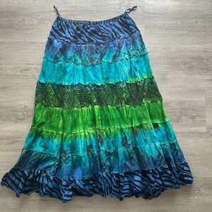 Roz&Ali maxi skirt Sz XL full of color 100%cotton